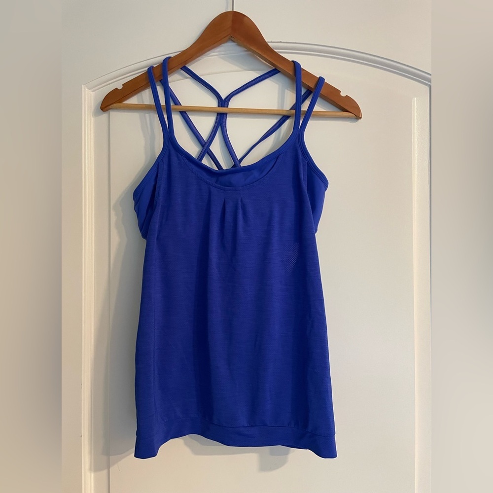 Athleta Strappy Crisscross Camisole Tank - Royal Blue Athletic Top Size S